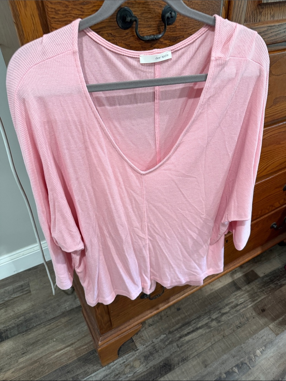Pink V-Neck Lightweight Women's Top